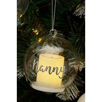 Image of Personalised LED Candle Glass Bauble