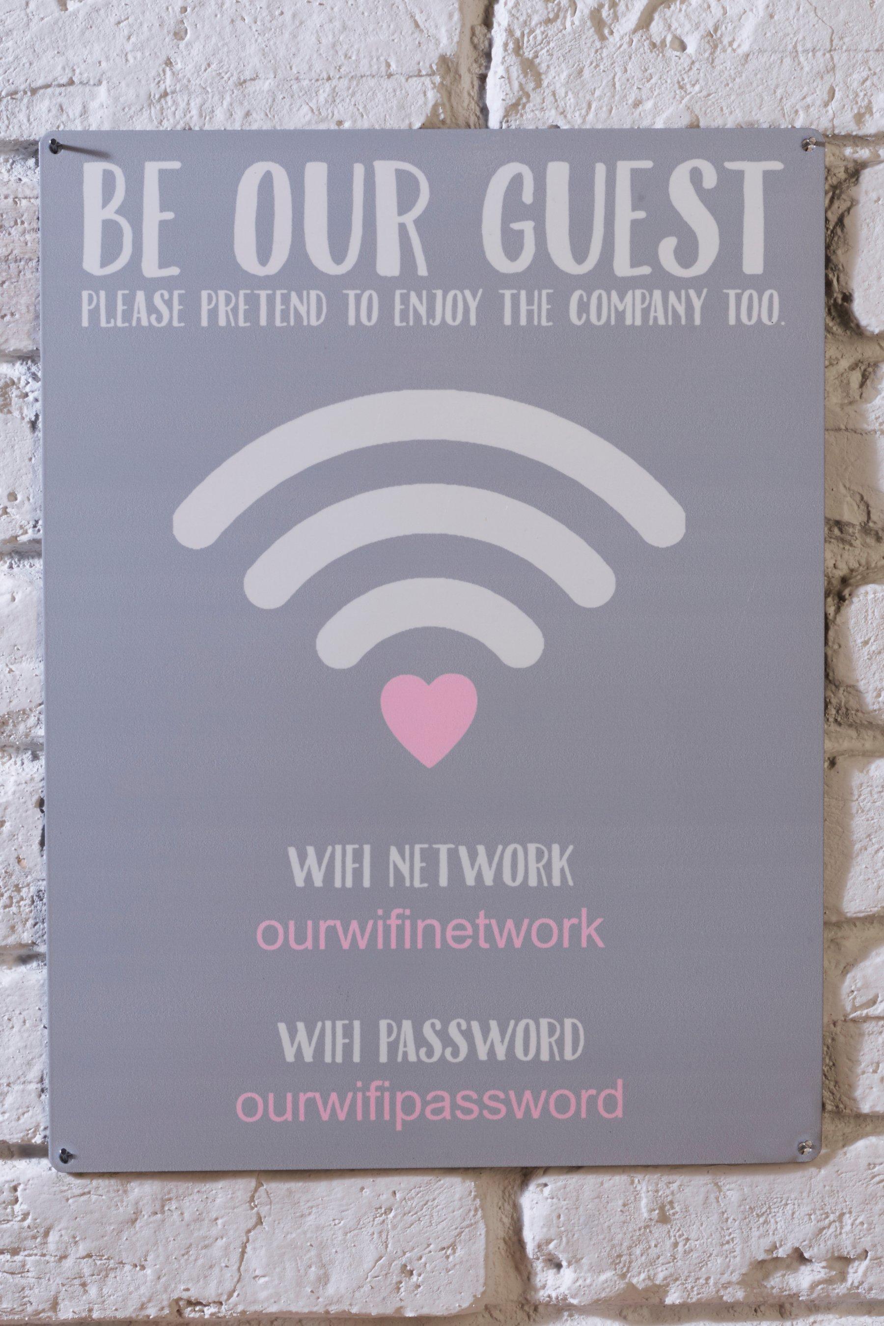 Personalised Be Our Guest Wifi Sign Studio