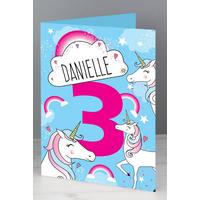 Image of Personalised Unicorn Birthday Card