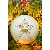Image of Personalised Peppa Pig Christmas Glitter Bauble