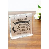 Image of Personalised To the Moon and Back... Large Crystal Token