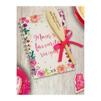 Image of Personalised Mums Favourite Recipe Book and Spoon