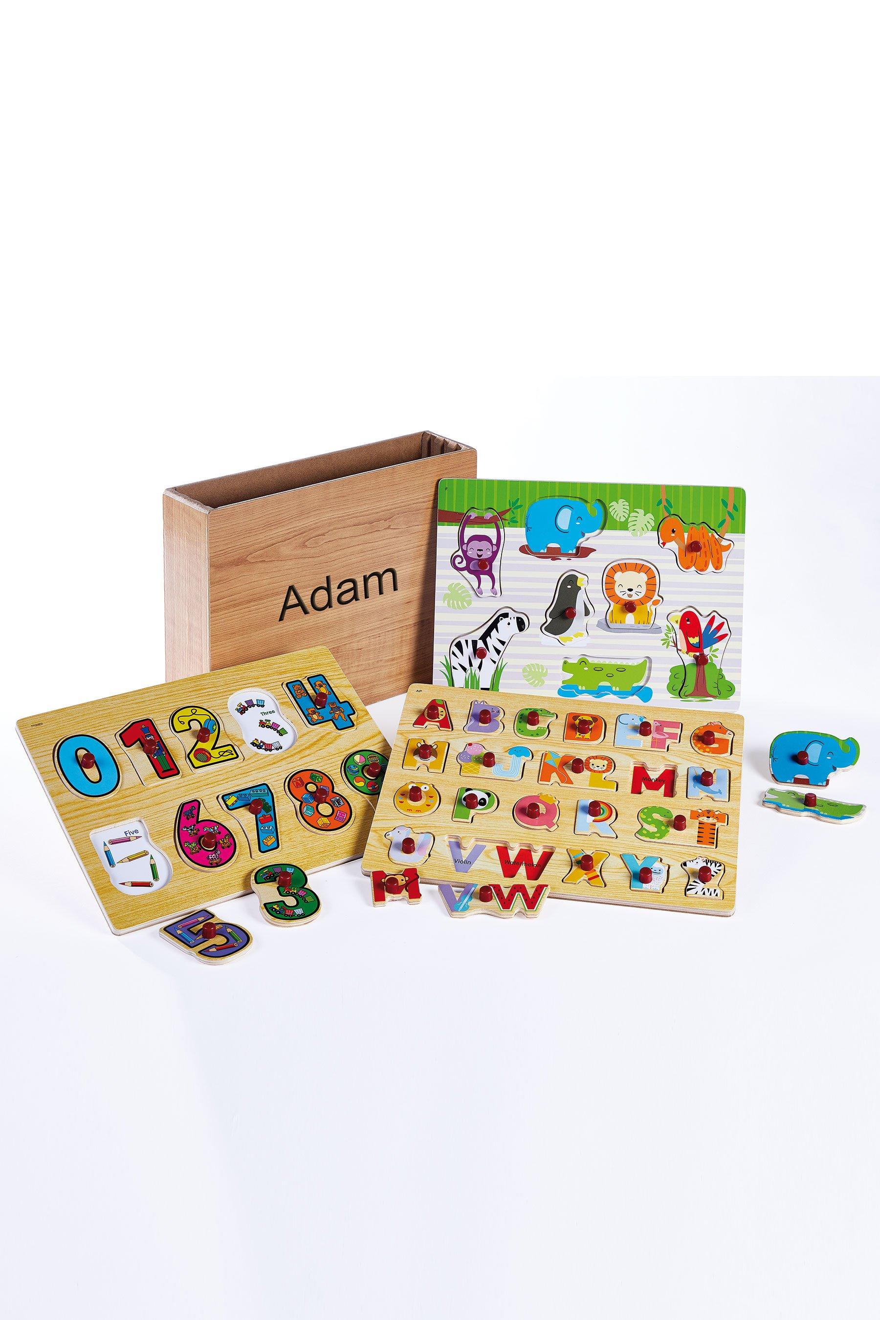 personalised wooden puzzle set