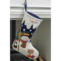 Image of Personalised Traditional Light-Up Snowman Stocking