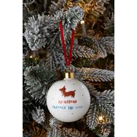 Image of Personalised Hotch Potch Dachshund Through The Snow Christmas Bauble