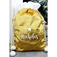 Image of Personalised Luxury Gold Pom Pom Sack