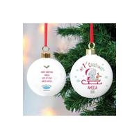 Image of Personalised Tiny Tatty Teddy My 1st Christmas Sleigh Bauble