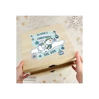 Image of Personalised Large Wooden Christmas Eve Box The Snowman and the Snowdog