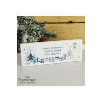 Image of Personalised Wooden Block Sign The Snowman and the Snowdog