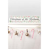 Image of Personalised Holly Festive Christmas Mantle Decoration