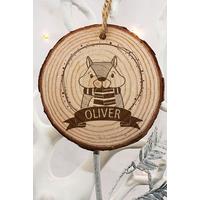 Image of Personalised Woodland Chipmunk Christmas Tree Decoration