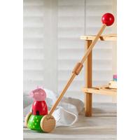 Image of Personalised Peppa Pig Wooden Push Along