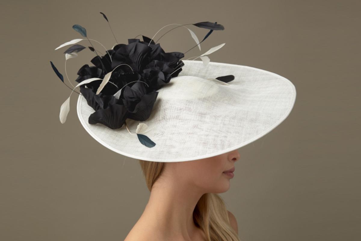 large brim black wedding hats