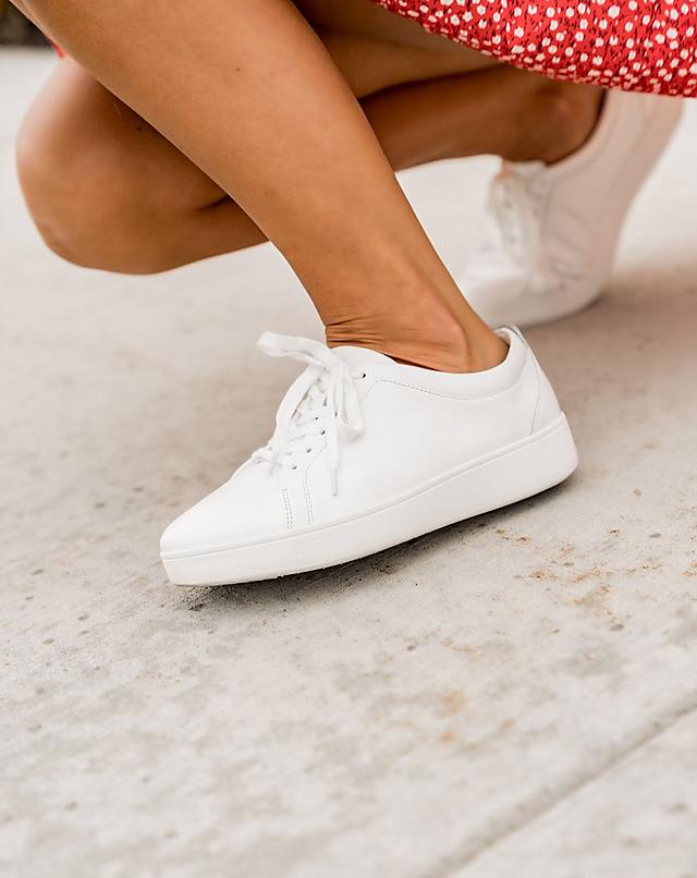 fitflop white leather trainers