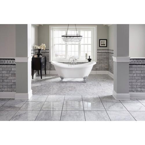 1 Hexagon Carrara White Marble Mosaic Tile Diflart