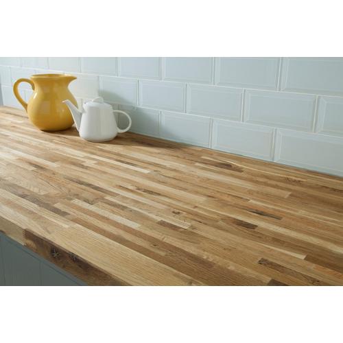 Oak butcher block island