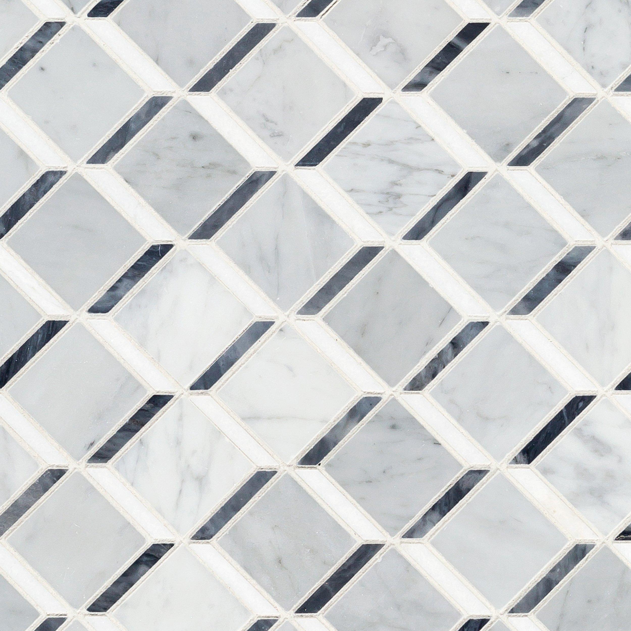 marble carrara mosaic thassos cube prismatic blend floor decor gateways polished flooranddecor stone honed