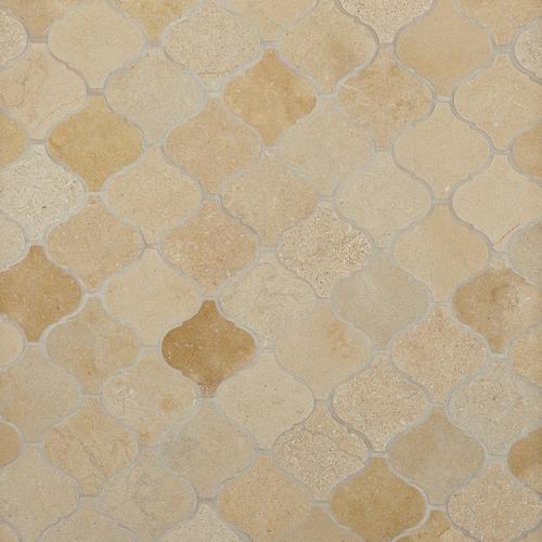 Jerusalem Gold Arabesque Limestone Mosaic 11 X 12 100301787