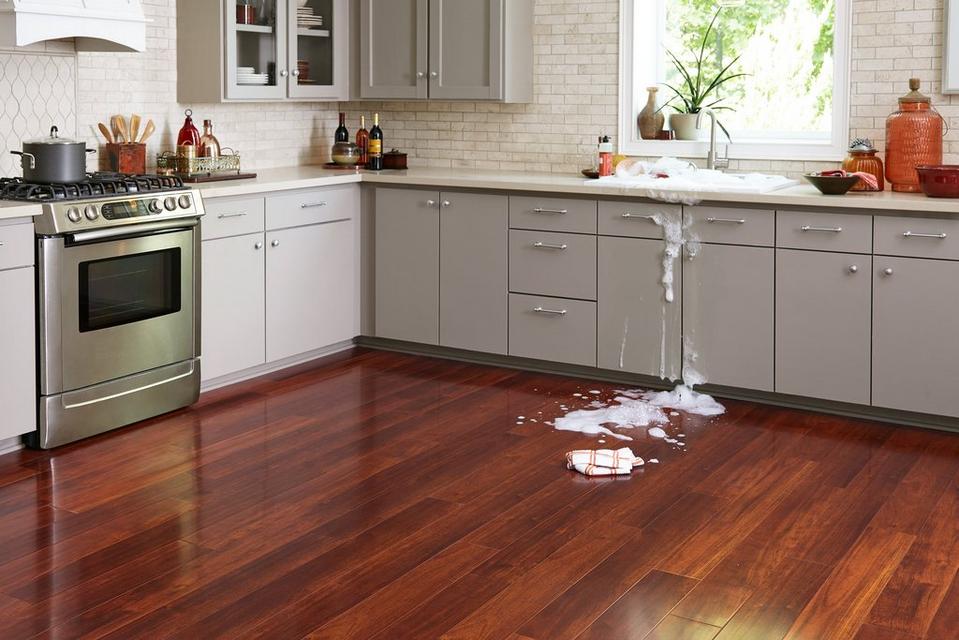 laminate floors in kitchen and bath