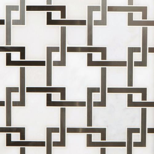 Vector Royal White Stainless Steel Marble Mosaic 12 X 12