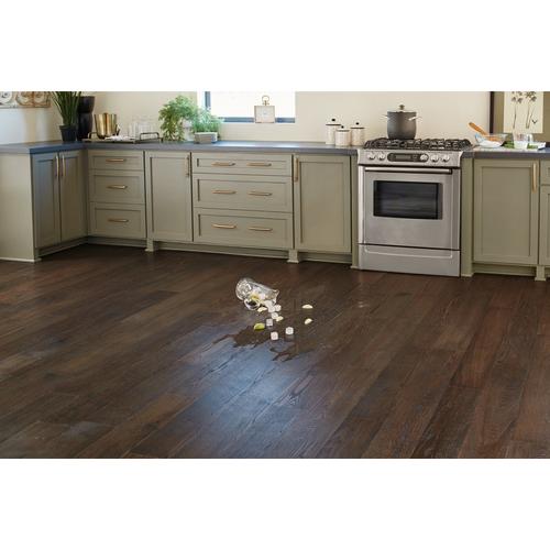 Brushed Gray Oak Wire Brushed Water Resistant Engineered Hardwood