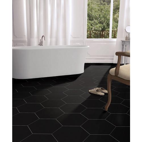 Opal Black Hexagon Porcelain Tile 11 X 13 100505361 Floor