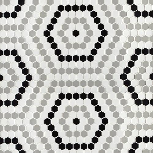 Retro 1 In Hexagon Porcelain Mosaic 12 X 20 100566405 Floor