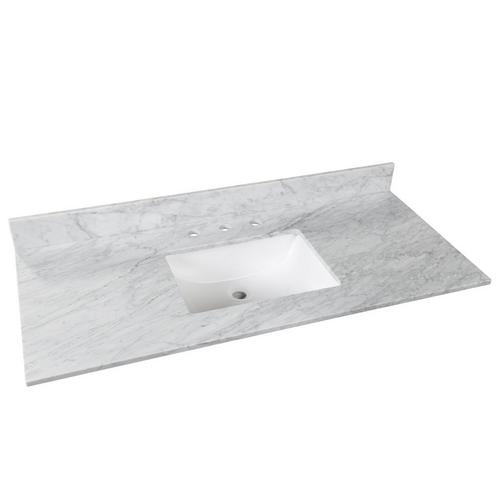 Bianco Carrara Marble 49 In Vanity Top 49in 100583954 Floor And Decor