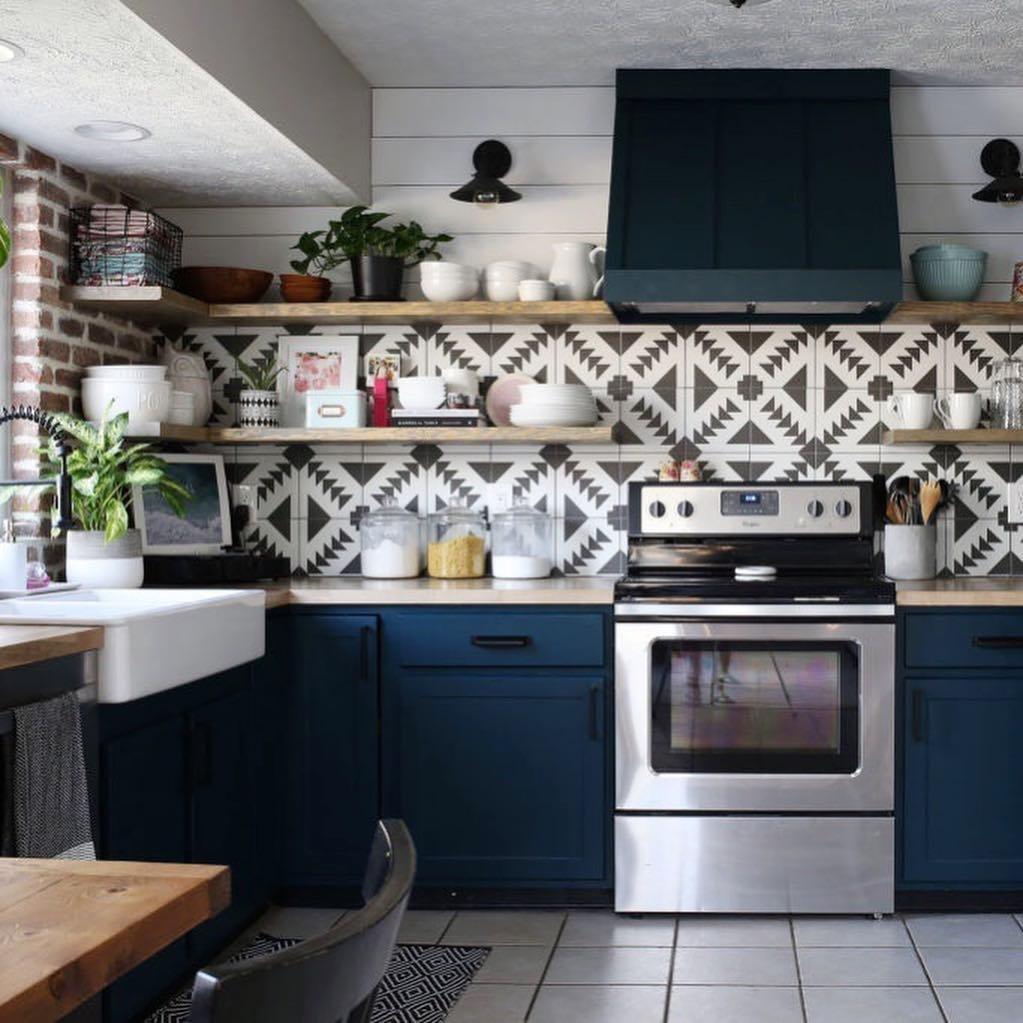 Balancing Pantone Classic Blue Paint With Tile & Marble