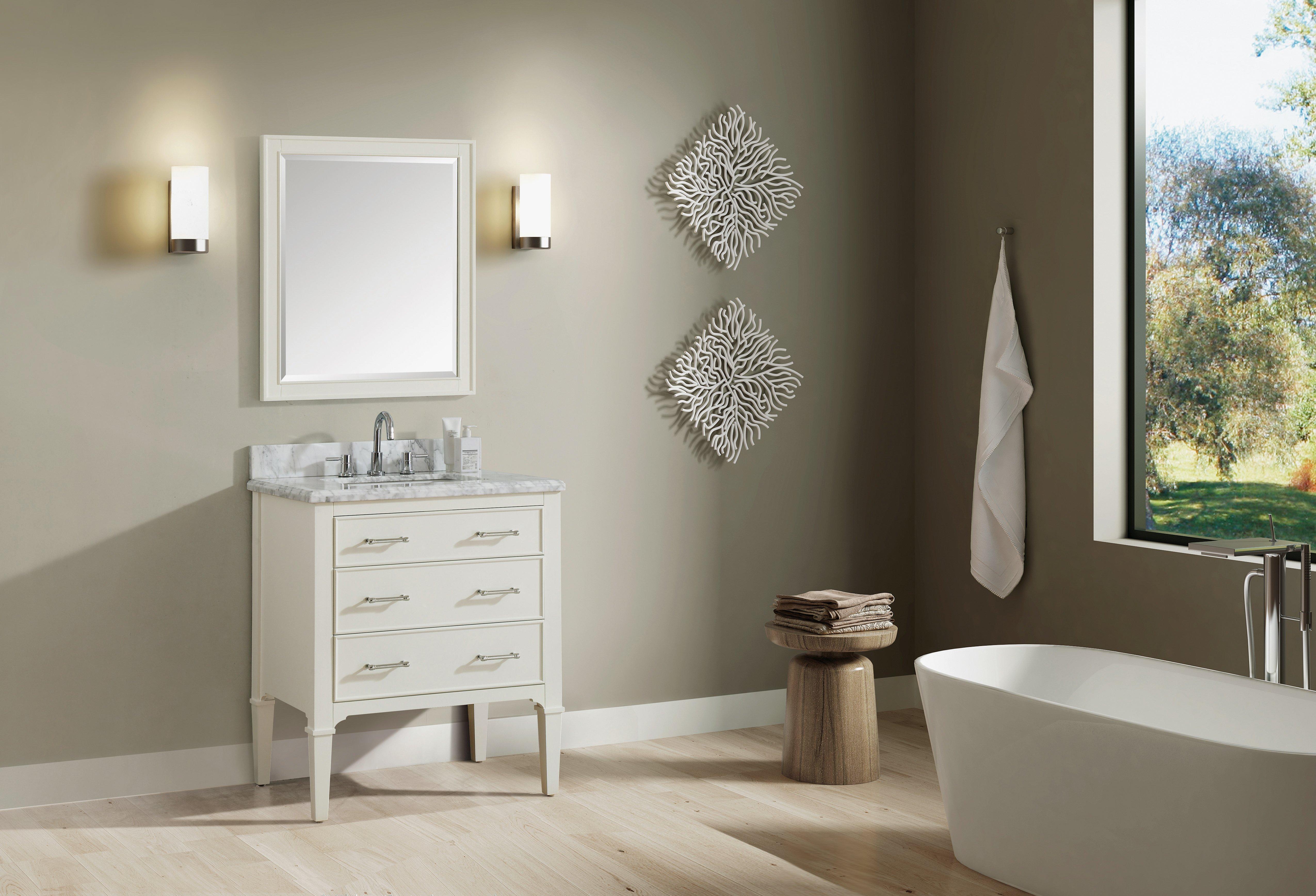 Bathroom Vanity With Floor Visible