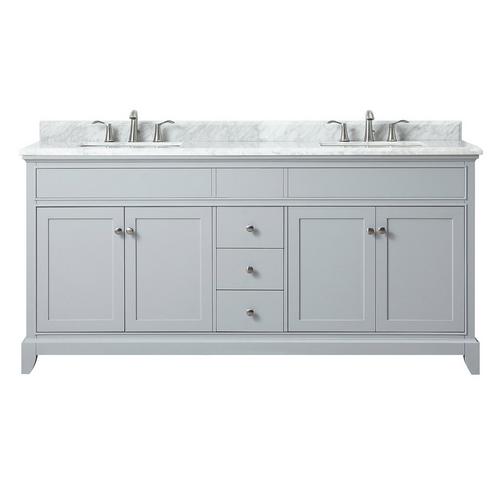 Aurora 73 In Vanity With Carrara Marble Top 22 X 73 X 35