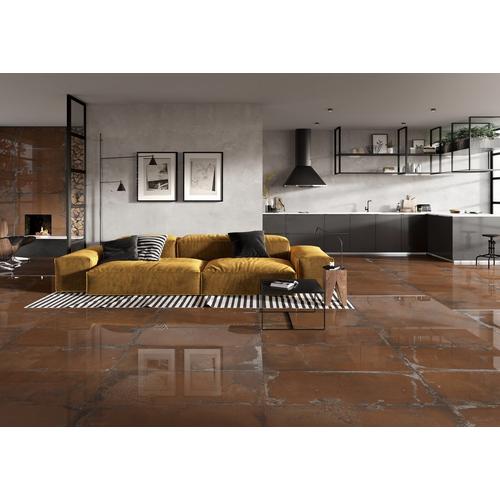 Athos Brown Polished Porcelain Tile 24 X 48 100652841 Floor