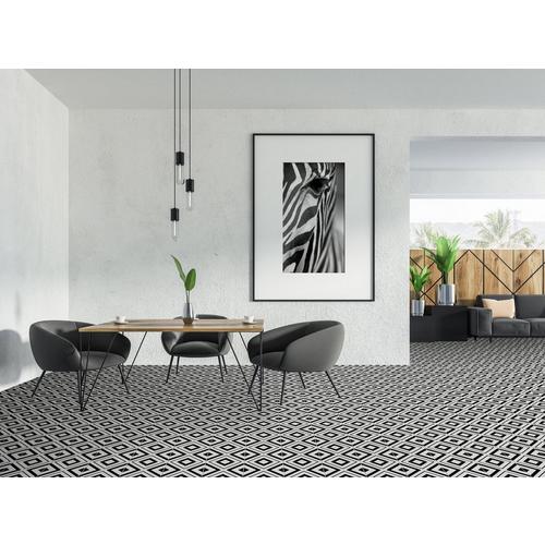 Haus Black White Porcelain Tile 8 X 8 100782721 Floor And Decor