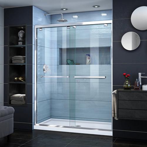 Encore Chrome Semi Frameless Bypass Sliding Shower Door 56 60wx76h 100787118 Floor And Decor