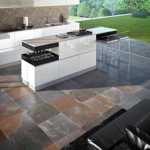 Slate Multicolor Porcelain Tile 13 X 13 912102002 Floor And