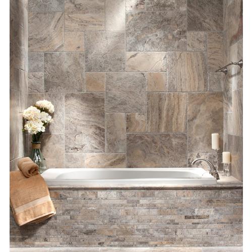 Argento Brushed Travertine Tile 16 X 24 922101295 Floor And