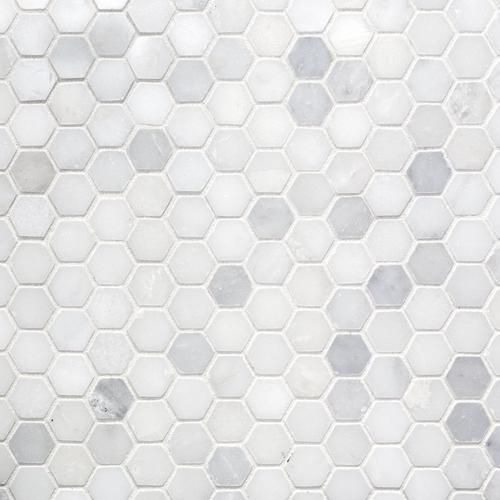 Carrara White Hexagon Marble Mosaic 12 X 12 931100239 Floor