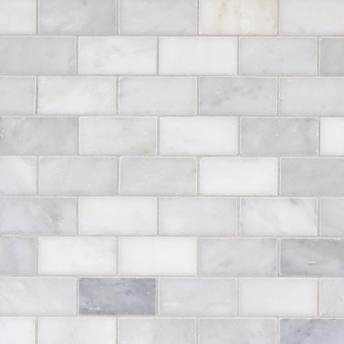 Carrara White Brick Marble Mosaic 12 X 12 Floor And Decor