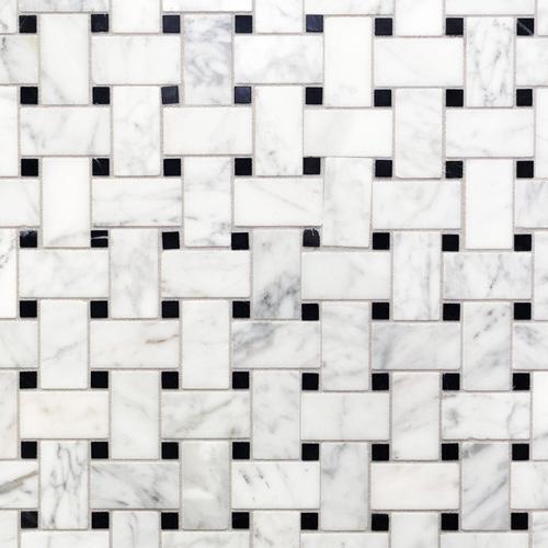 Bianco Carrara Basket Weave Marble Mosaic 12 X 12 931100811