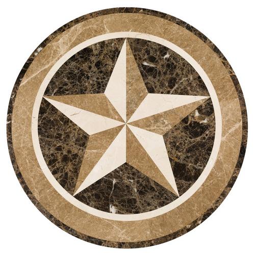 Texas Star Waterjet Marble Medallion 32 X 32 Floor Decor