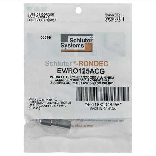 Schluter Rondec Outside Corner For 1 2in Polished Chrome Anodized
