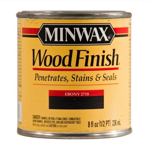 Minwax Ebony 2718 Wood Finish Stain 1 2pt 951410166