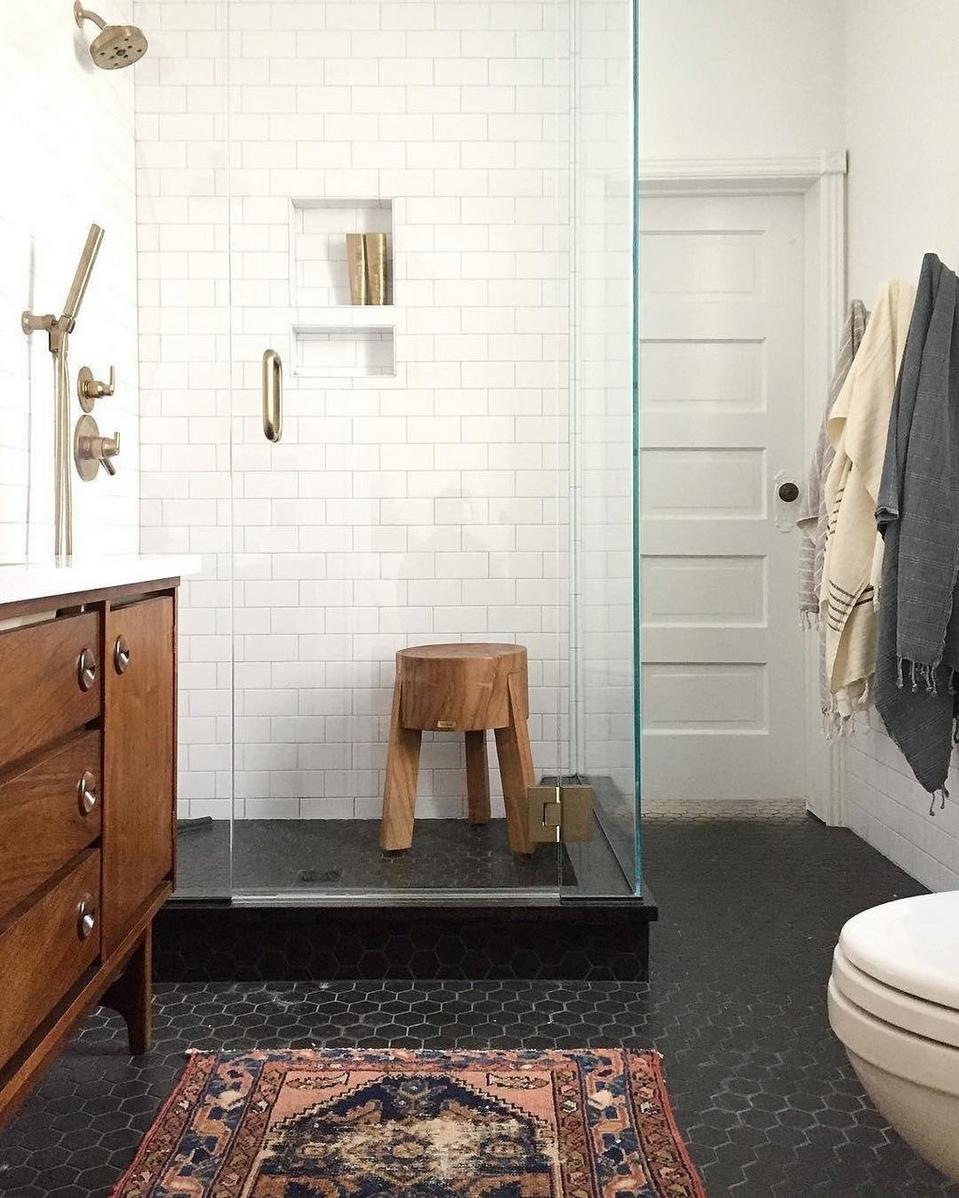 Trend Alert Bathrooms With Black White Hexagons Floor Decor