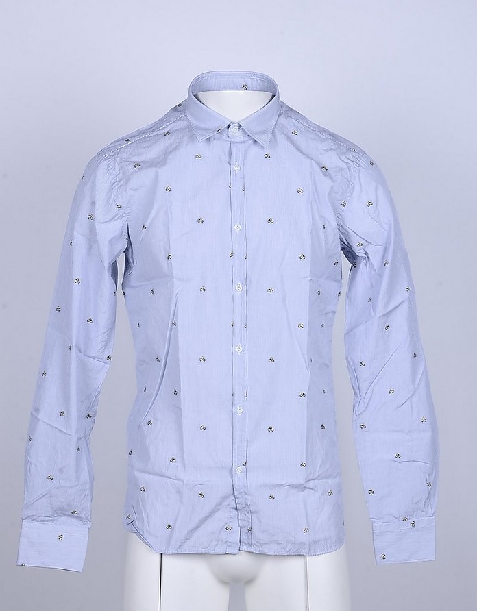 Men's White / Light Blue Shirt - Aglini