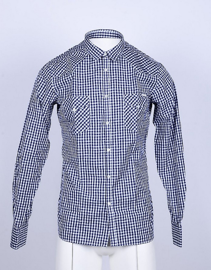Men's White / Blue Shirt - Aglini