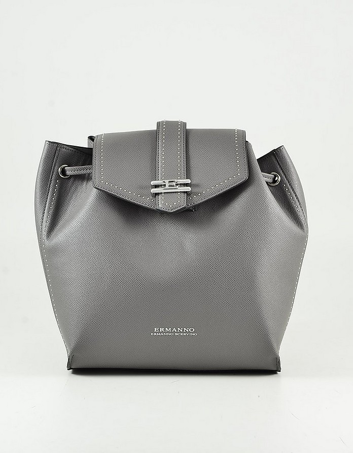 Pearl Gray Eco-Leather Backpack - Ermanno Scervino