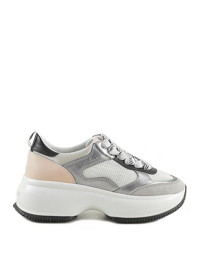 Women's Silver, Black and Pink Sneakers - Hogan