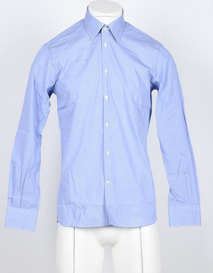 Light Blue Pure Cotton Men's Shirt - Laura Biagiotti