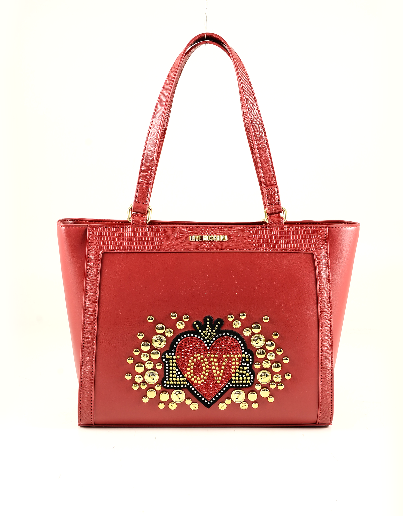 love moschino tote bag with heart detail
