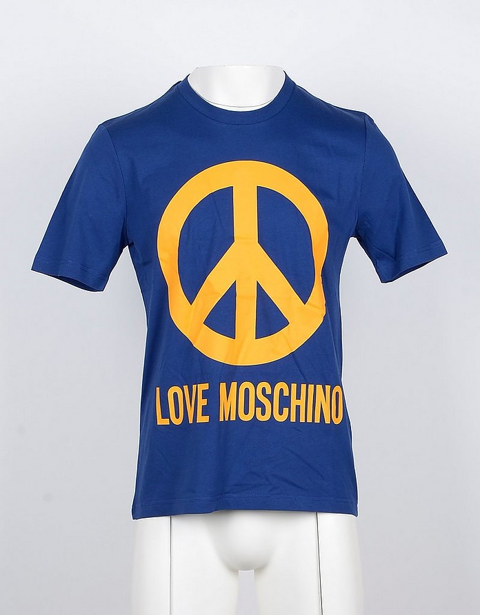 Blue Cotton Men's T-shirt - Love Moschino